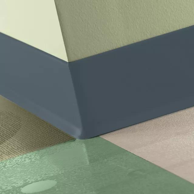 Tarkett / Johnsonite Traditional Duracove Rubber Wall Base #92 Blue Lagoon 4" x 4' by 1/8" Cove – product image showing size, style, and brand details.