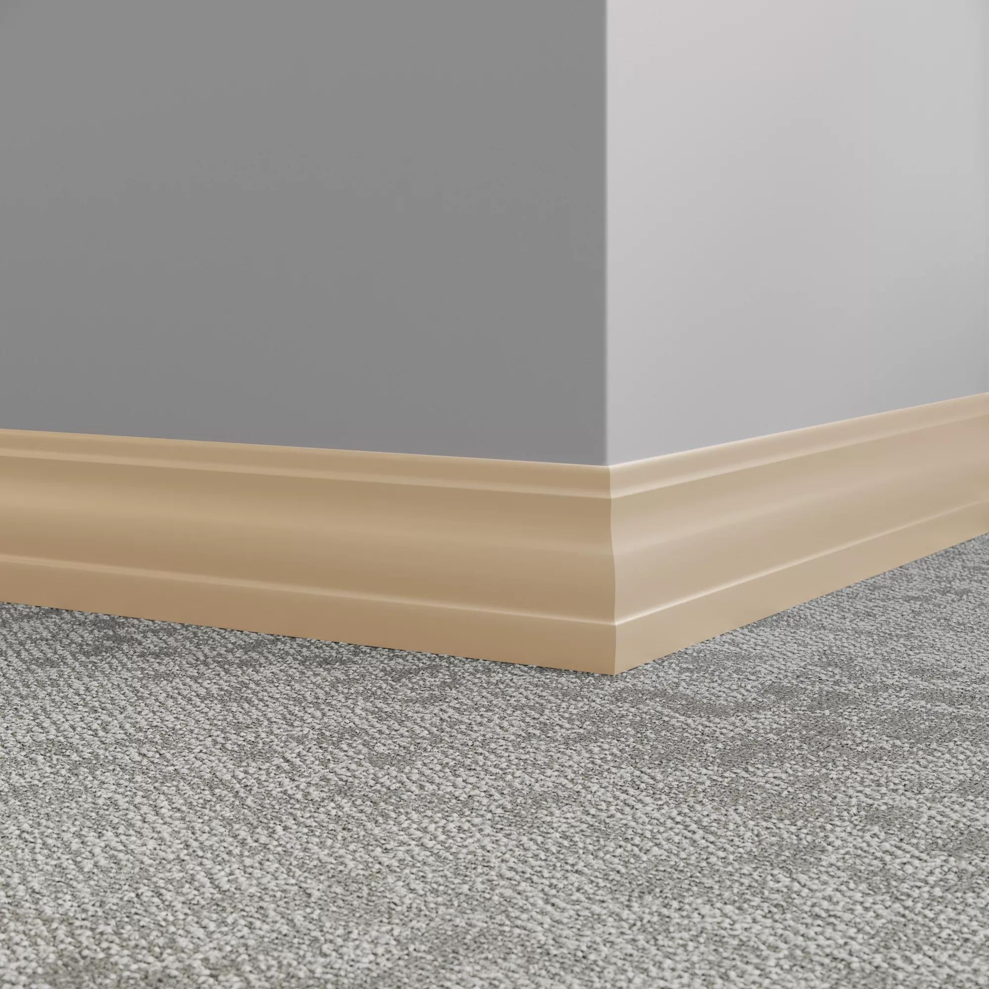 Tarkett / Johnsonite Millwork Delineate 4-1/4" 129 Silk 4.25" x 8' by 3/8" (48 LF/box)