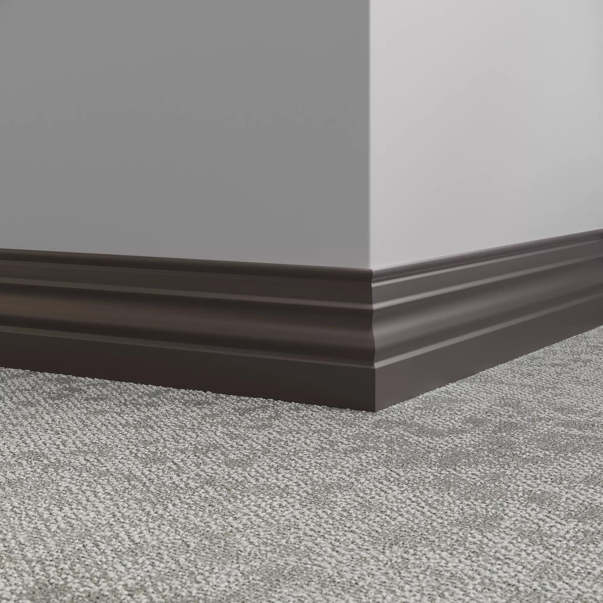 Tarkett / Johnsonite Millwork Diplomat 4-1/2" 167 Fudge 4.5" x 8' by 3/8" – product image showing size, style, and brand details.