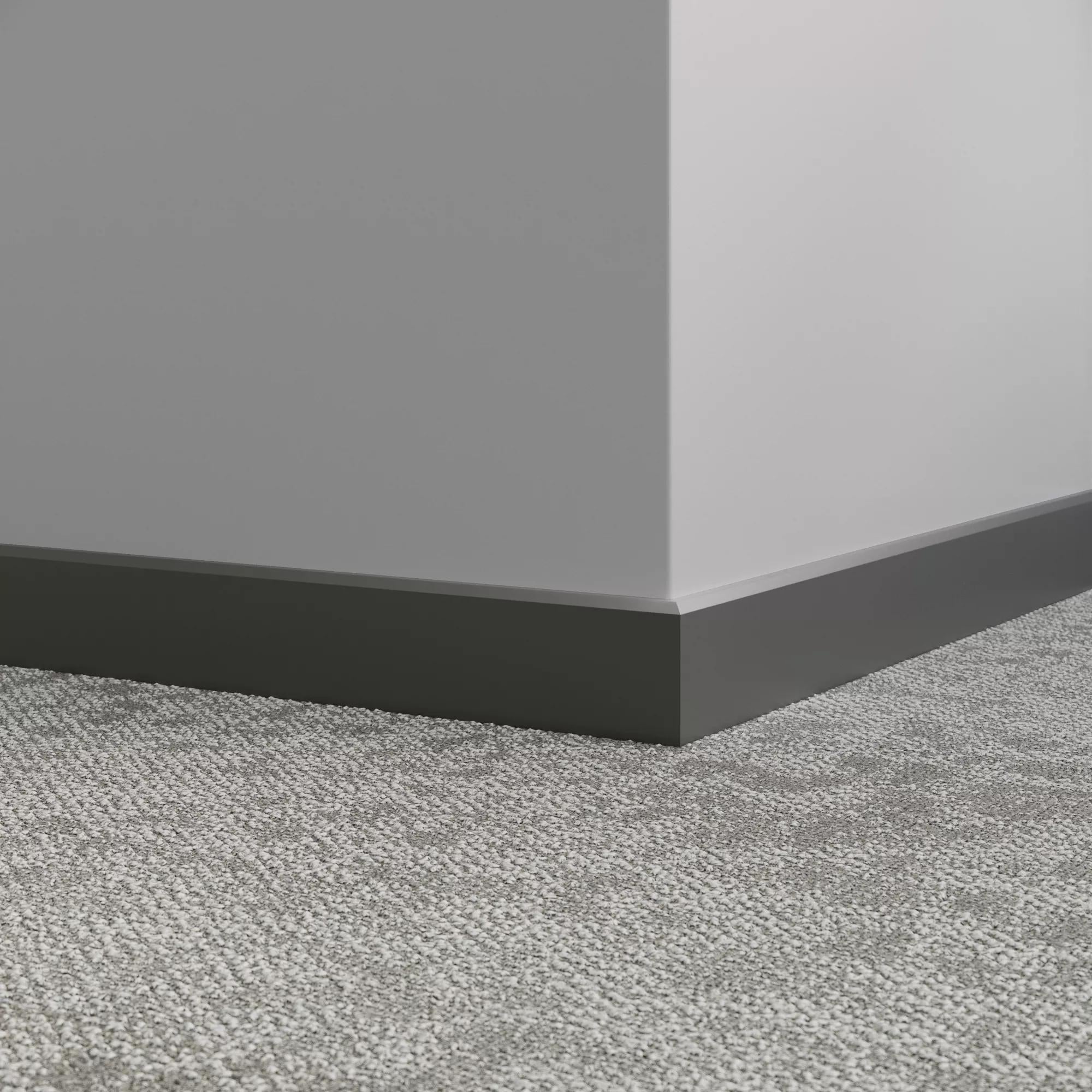 Tarkett / Johnsonite Millwork Mandalay 2-1/2" 168 Thunder 2.5" x 8' by 3/8" – product image showing size, style, and brand details.