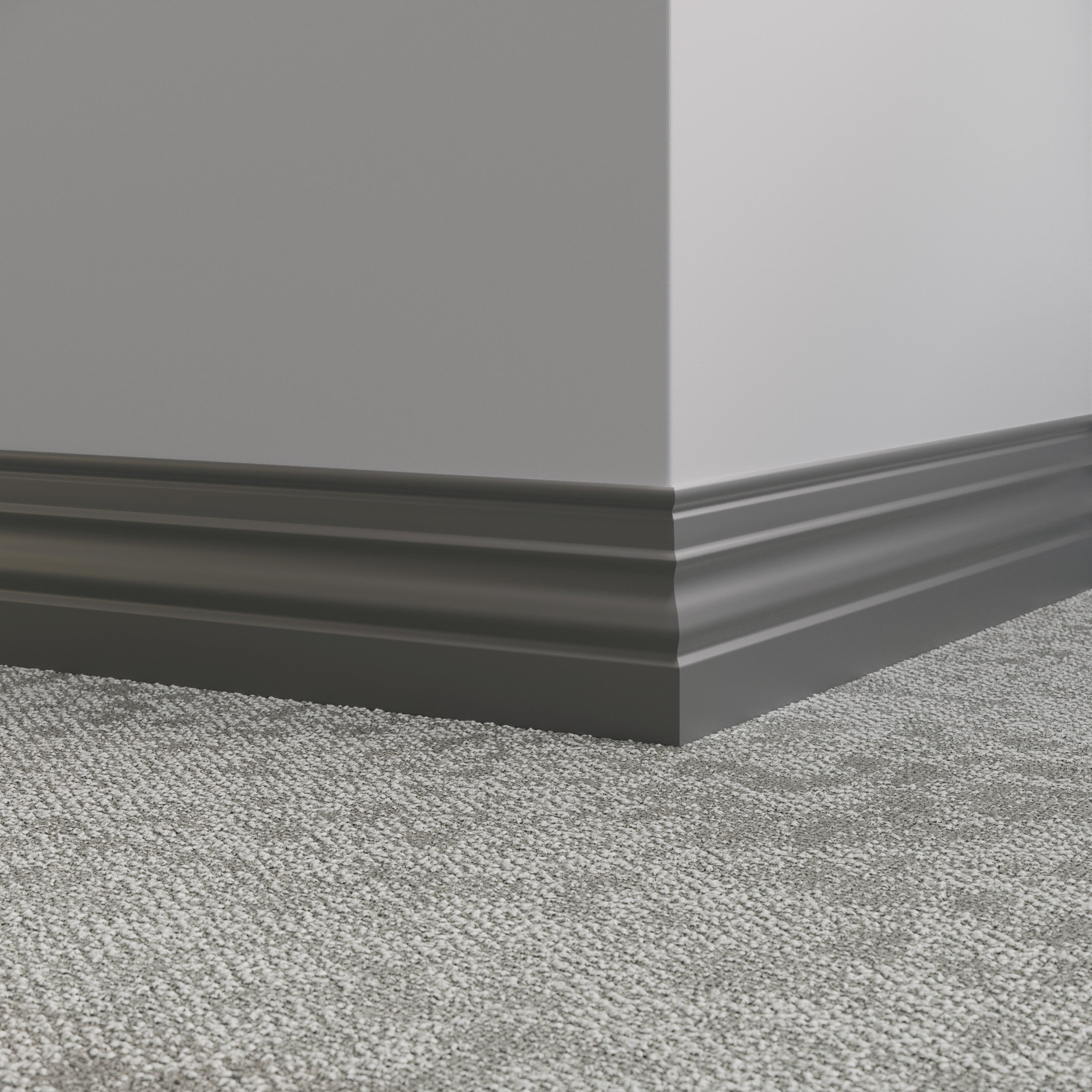 Tarkett / Johnsonite Millwork Diplomat 4-1/2" 20 Charcoal 4.5" x 8' by 3/8" (48 LF/box)