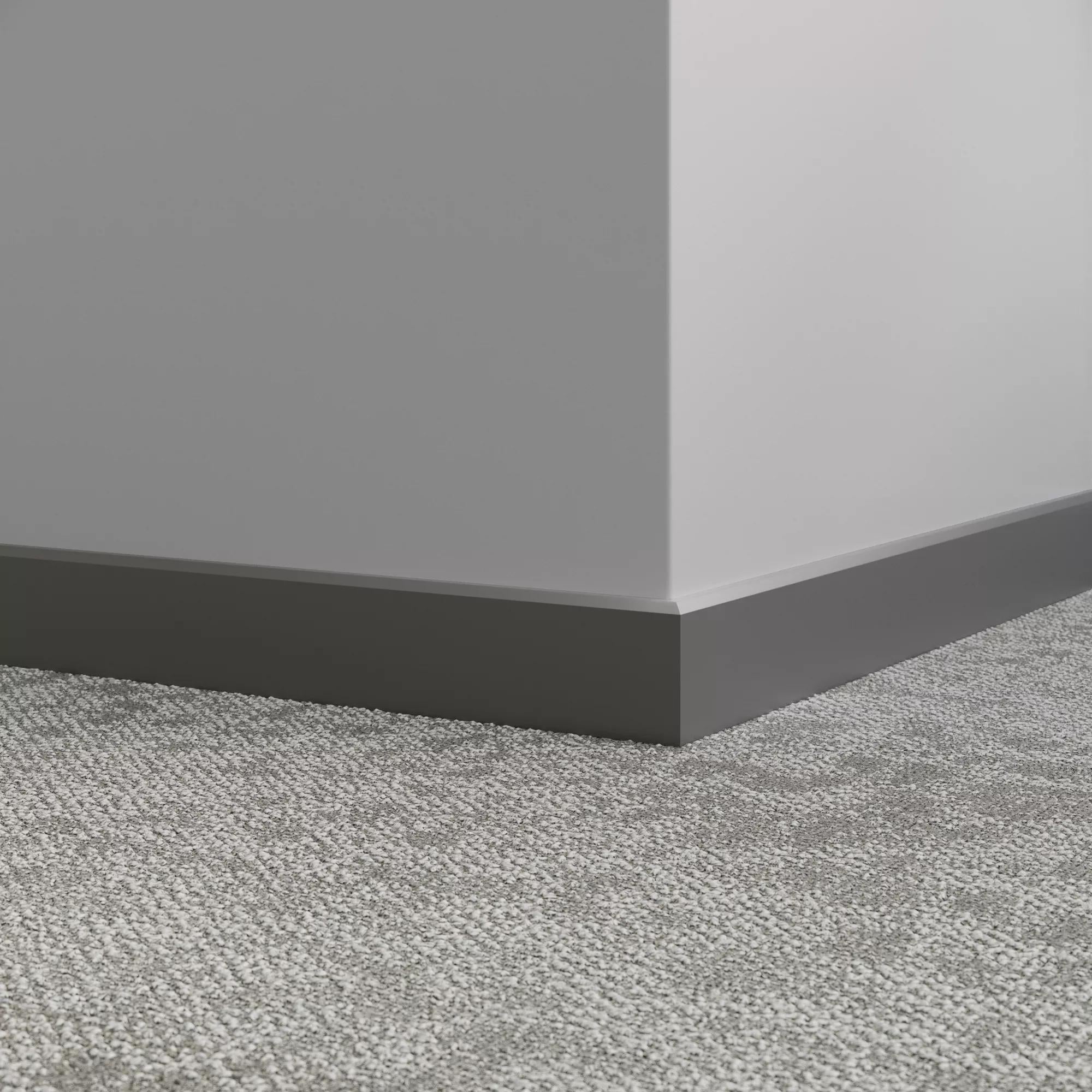 Tarkett / Johnsonite Millwork Mandalay 2-1/2" 20 Charcoal 2.5" x 8' by 3/8" – product image showing size, style, and brand details.
