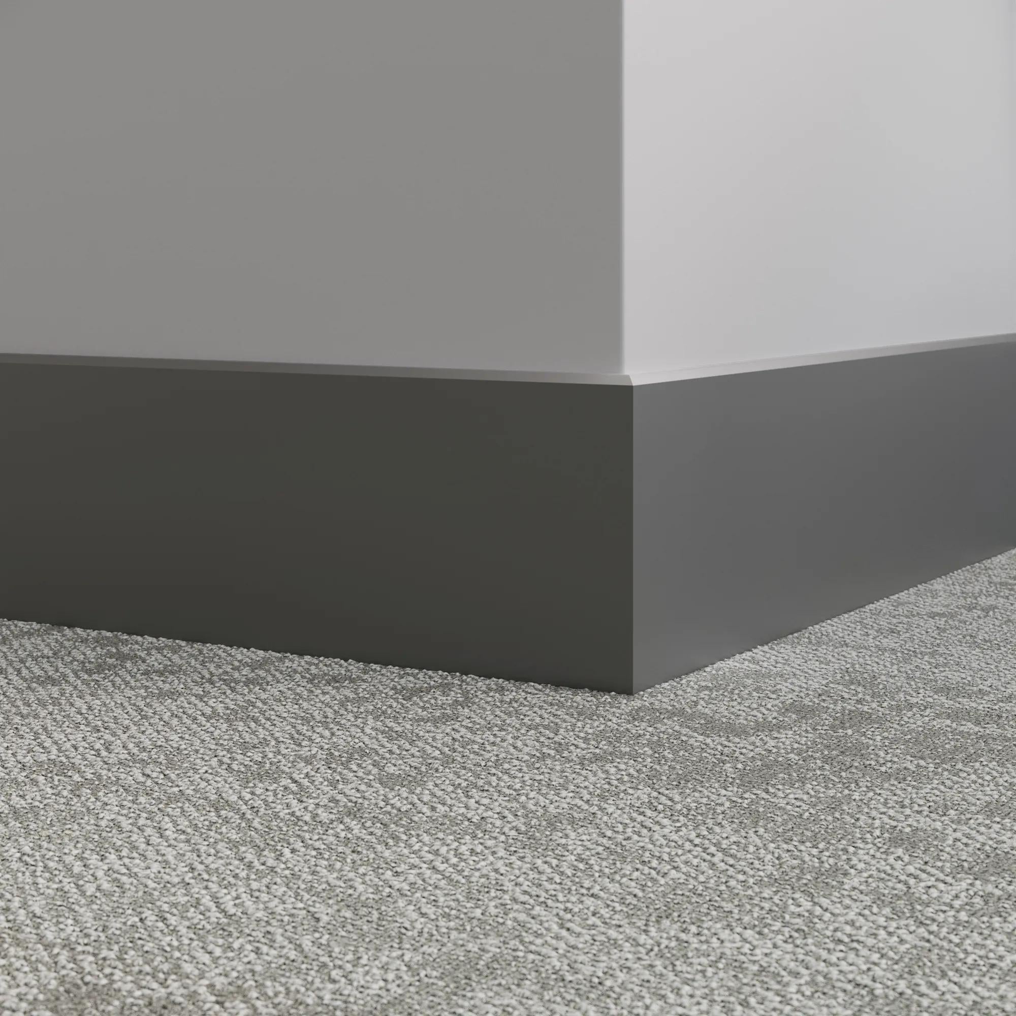 Tarkett / Johnsonite Millwork Mandalay 6" 20 Charcoal 6" x 8' by 3/8" – product image showing size, style, and brand details.