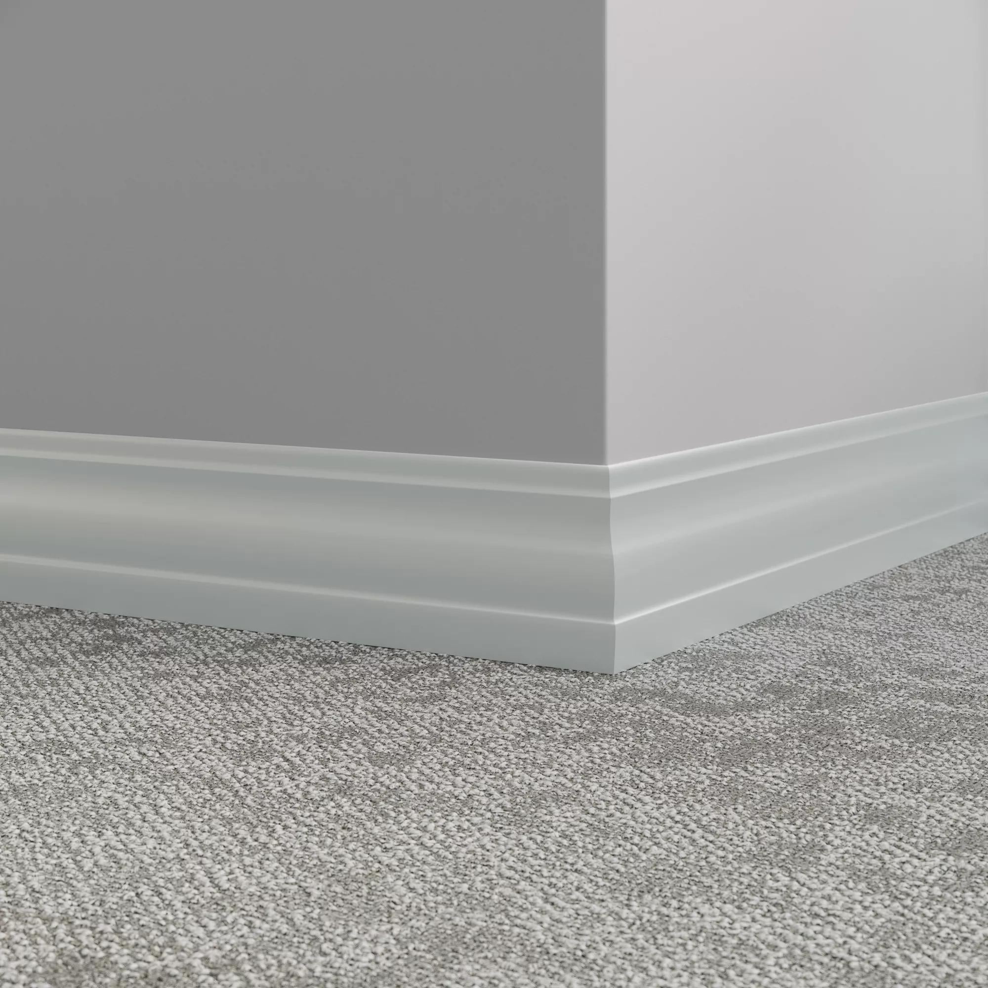 Tarkett / Johnsonite Millwork Delineate 4-1/4" 21 Platinum 4.25" x 8' by 3/8" – product image showing size, style, and brand details.