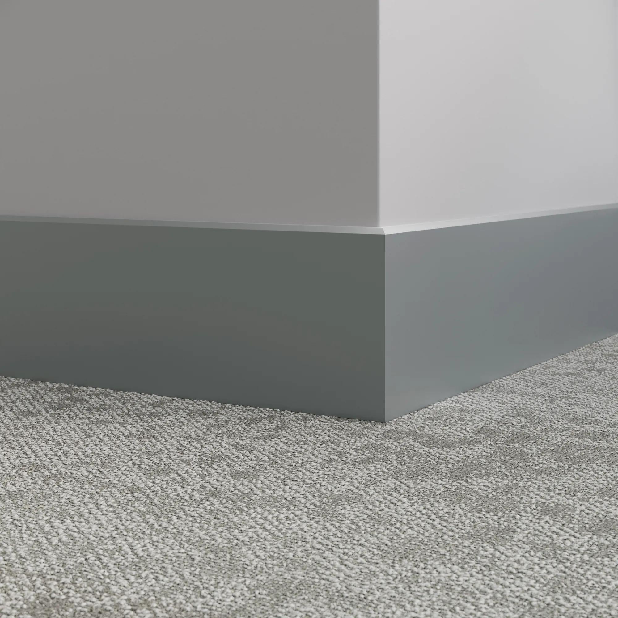 Tarkett / Johnsonite Millwork Mandalay 6" 28 Medium Grey 6" x 8' by 3/8" – product image showing size, style, and brand details.