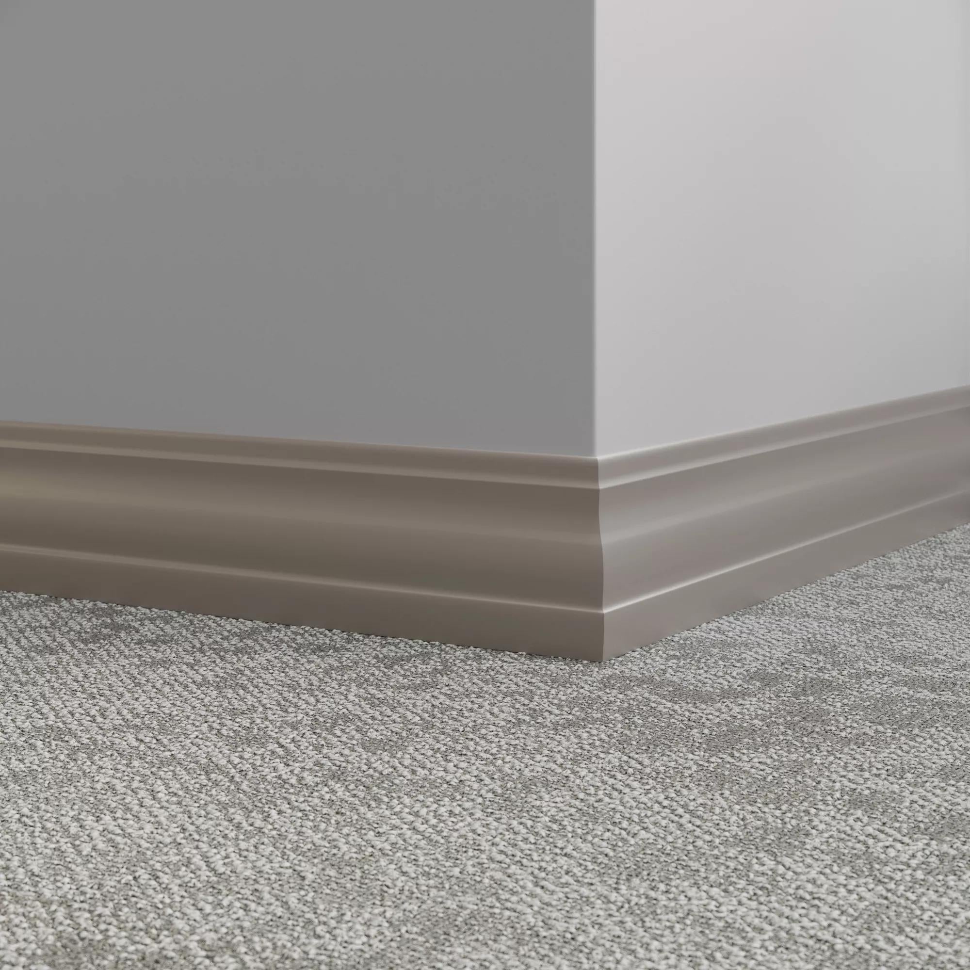 Tarkett / Johnsonite Millwork Delineate 4-1/4" 32 Pebble 4.25" x 8' by 3/8" – product image showing size, style, and brand details.