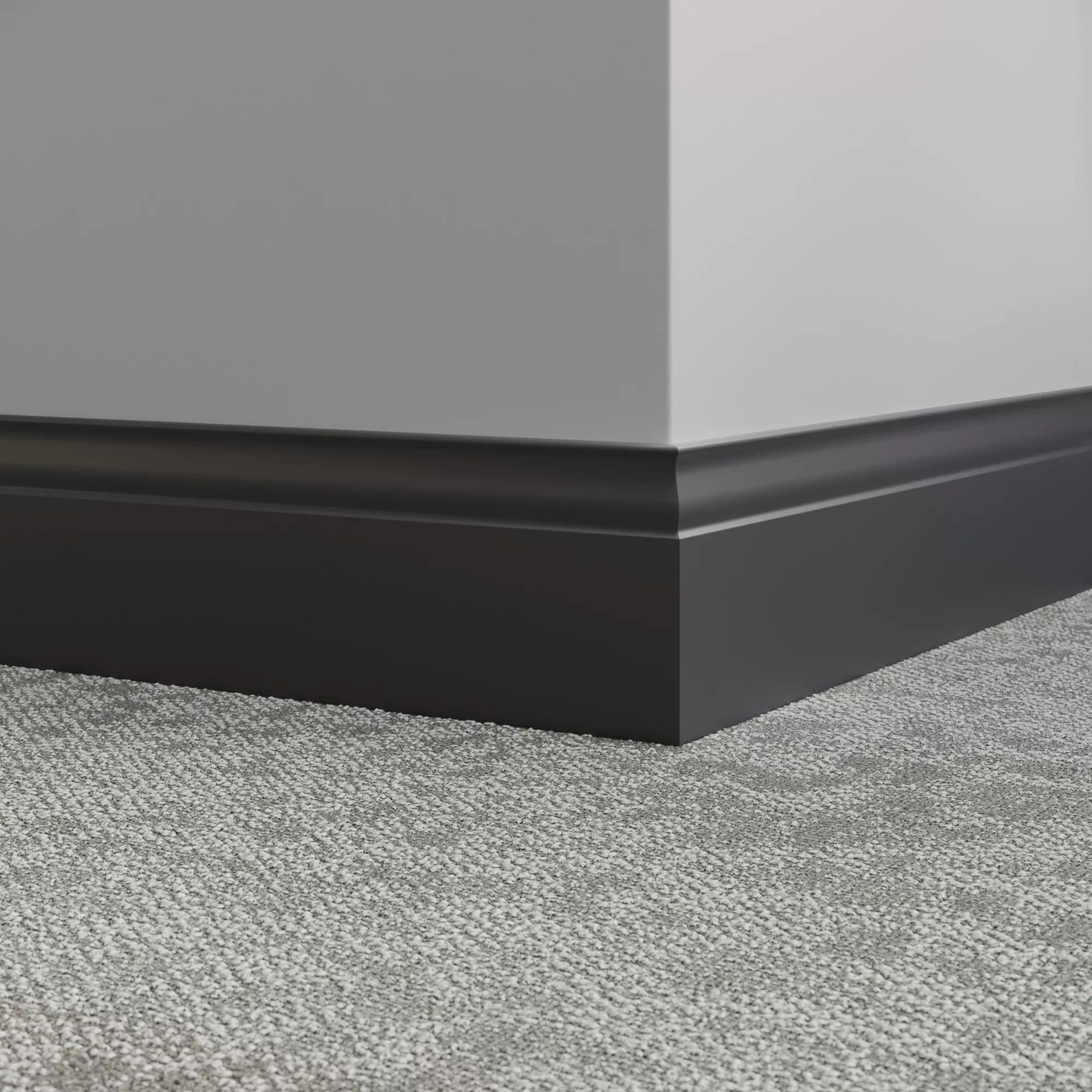 Tarkett / Johnsonite Millwork Inflection 5-1/4" 40 Black 5.25" x 8' by 3/8" (48 LF/box)