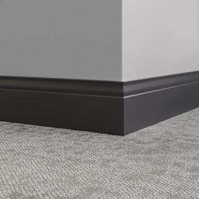 Tarkett / Johnsonite Millwork Inflection 5-1/4" 40 Black 5.25" x 8' by 3/8" (48 LF/box)