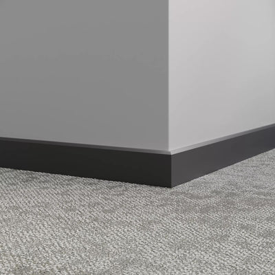 Tarkett / Johnsonite Millwork Mandalay 2-1/2" 40 Black 2.5" x 8' by 3/8" (40 LF/box)