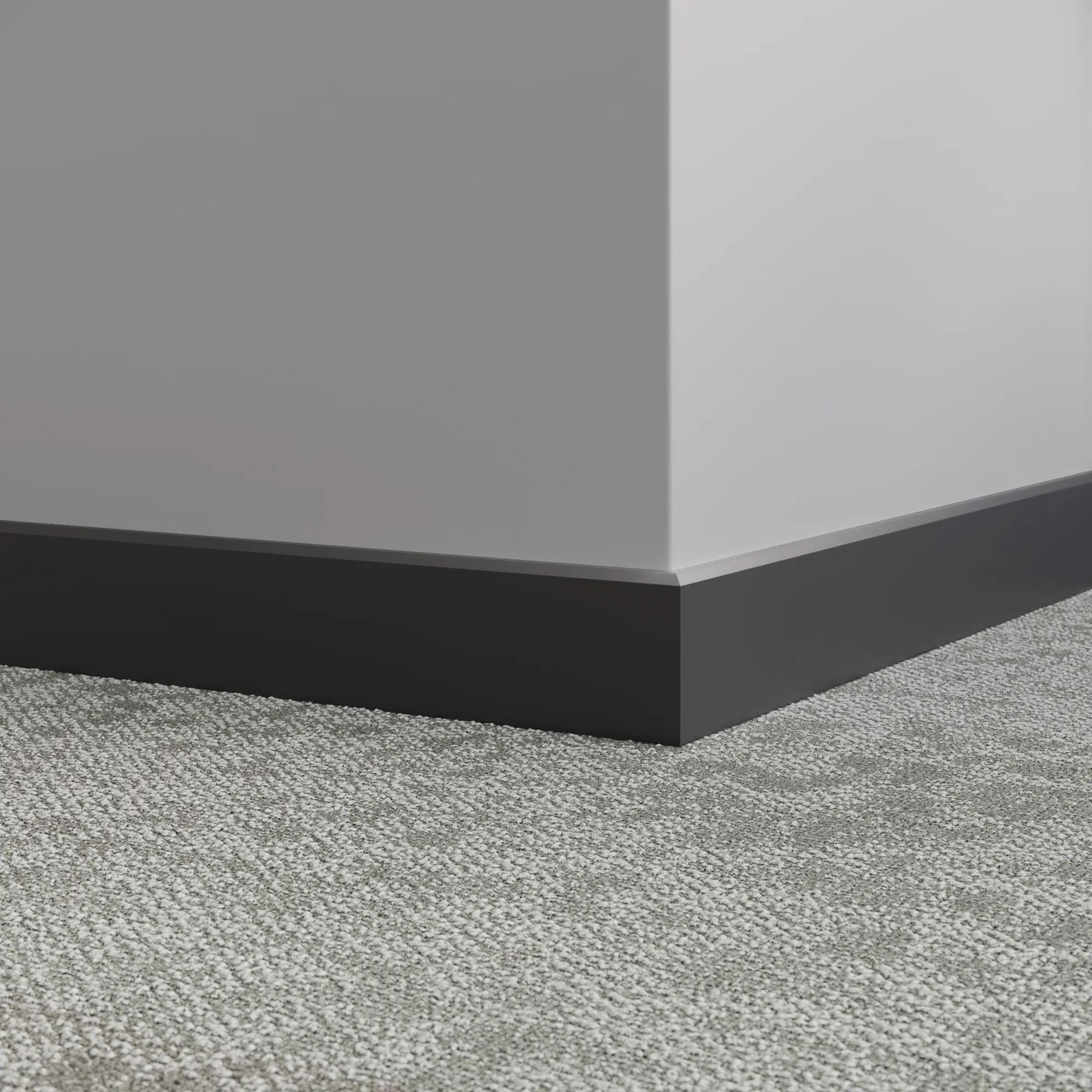 Tarkett / Johnsonite Millwork Mandalay 3" 40 Black 3" x 8' by 3/8" – product image showing size, style, and brand details.