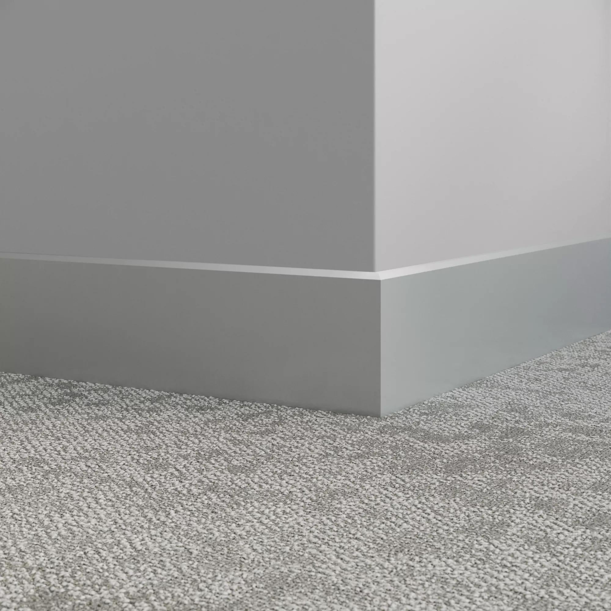 Tarkett / Johnsonite Millwork Mandalay 4-1/2" 69 Sterling Silver 4.5" x 8' by 3/8" – product image showing size, style, and brand details.