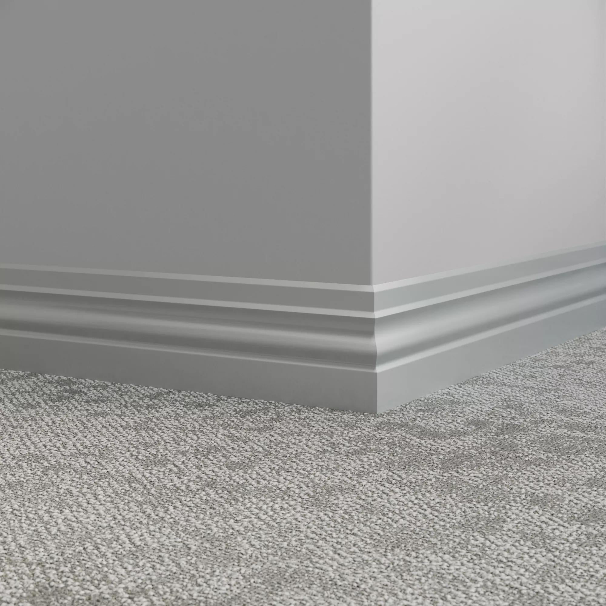 Tarkett / Johnsonite Millwork Ambassador 4" 69 Sterling Silver 4" x 8' by 3/8" – product image showing size, style, and brand details.