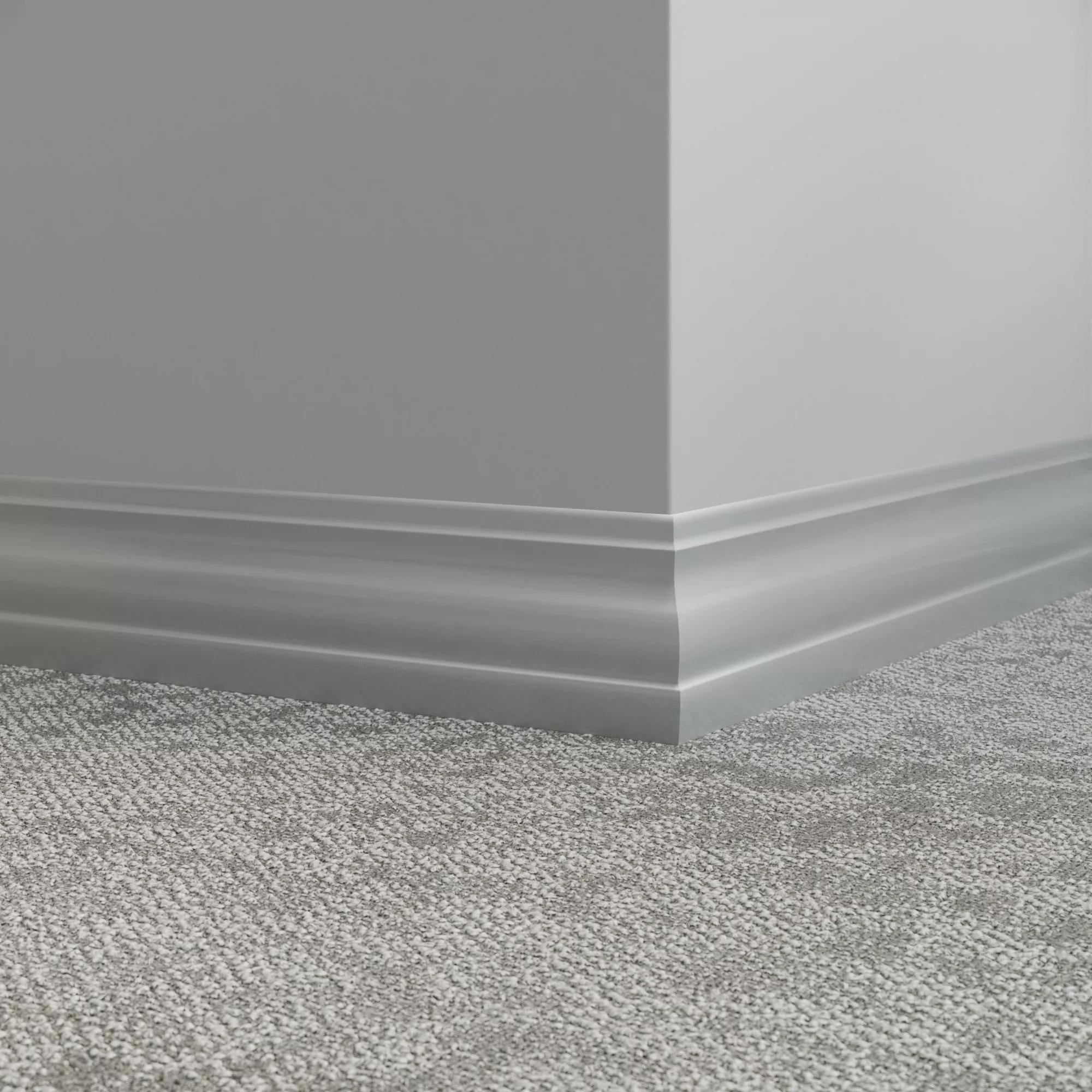 Tarkett / Johnsonite Millwork Delineate 4-1/4" 69 Sterling Silver 4.25" x 8' by 3/8" (48 LF/box)