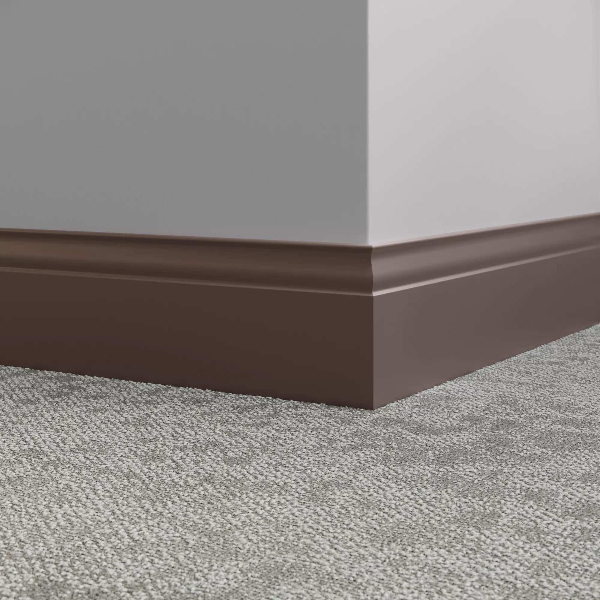 Tarkett / Johnsonite Millwork Inflection 5-1/4" 76 Cinnamon 5.25" x 8' by 3/8" – product image showing size, style, and brand details.