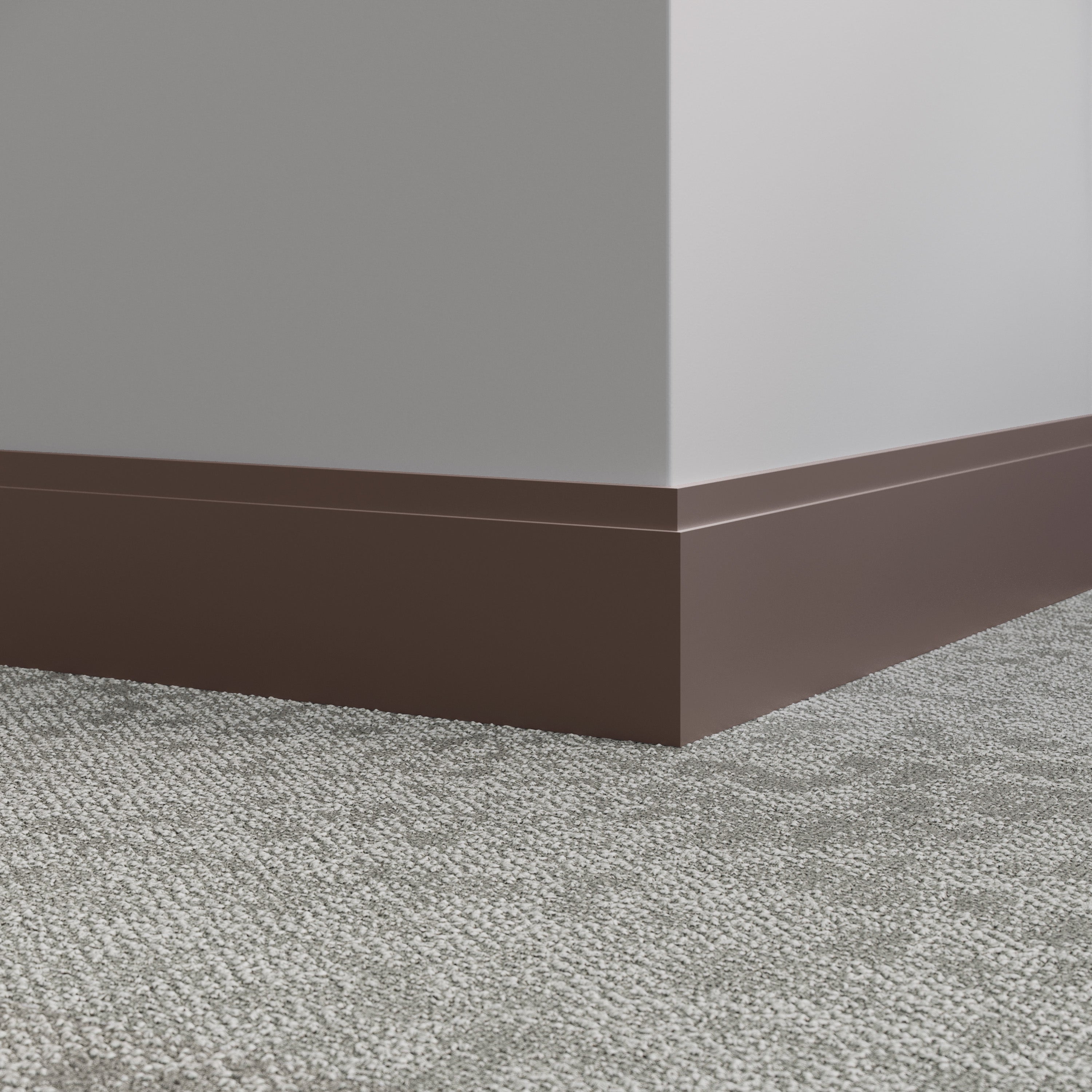 Tarkett / Johnsonite Millwork Equinox 4-1/2" 76 Cinnamon 4.5" x 8' by 3/8" – product image showing size, style, and brand details.
