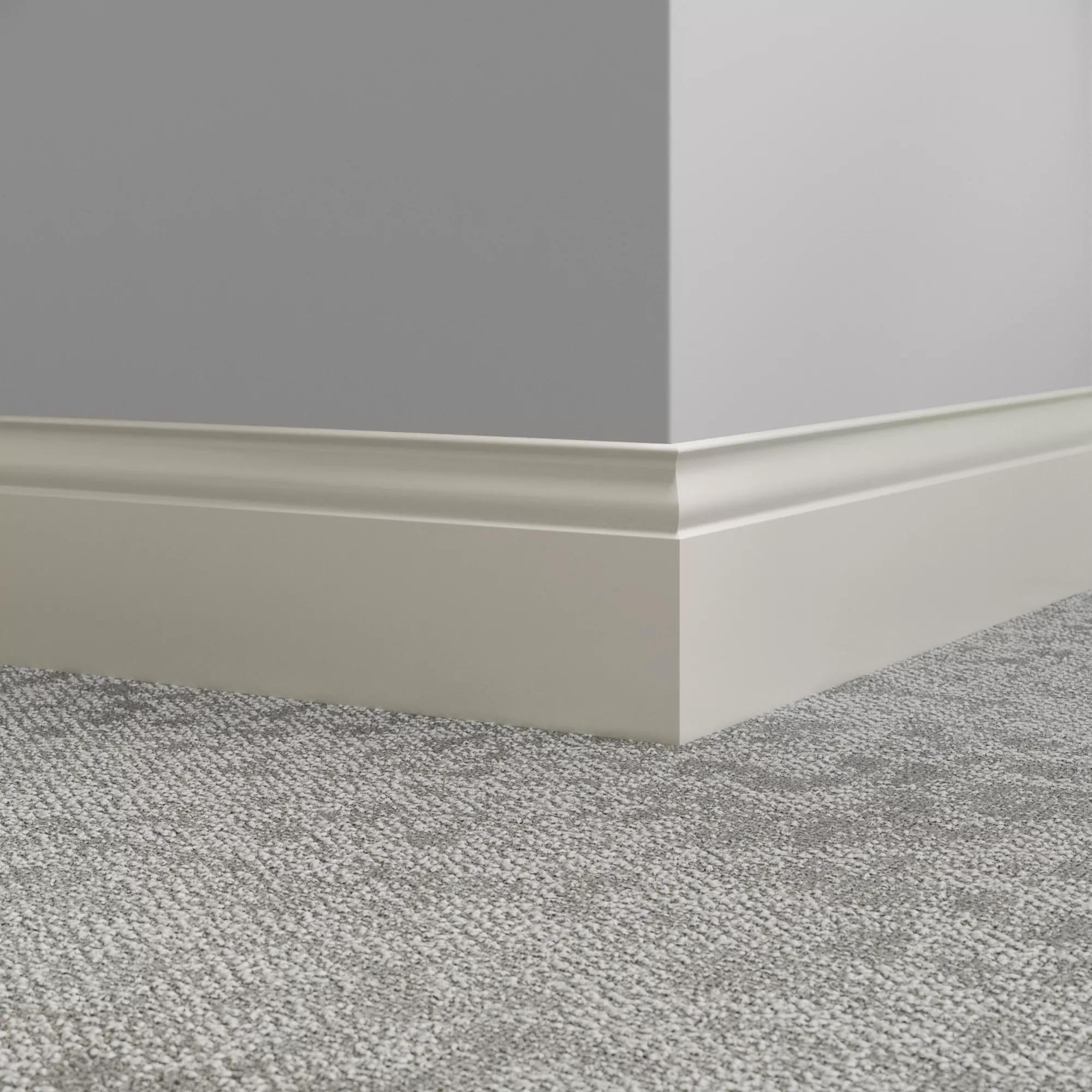Tarkett / Johnsonite Millwork Inflection 5-1/4" 77 Pearl 5.25" x 8' by 3/8" – product image showing size, style, and brand details.