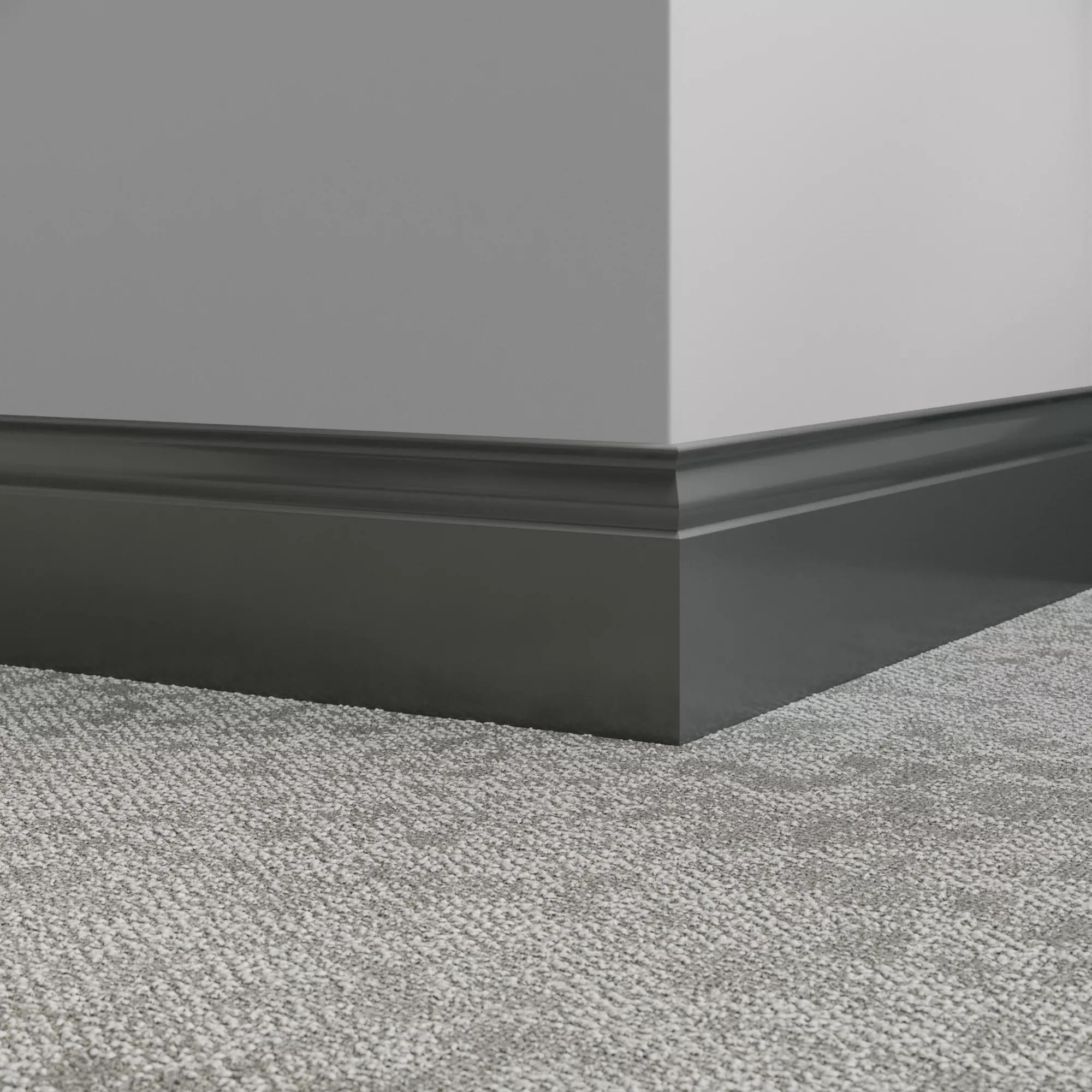 Tarkett / Johnsonite Millwork Inflection 5-1/4" 82 Black Pearl 5.25" x 8' by 3/8" (48 LF/box)