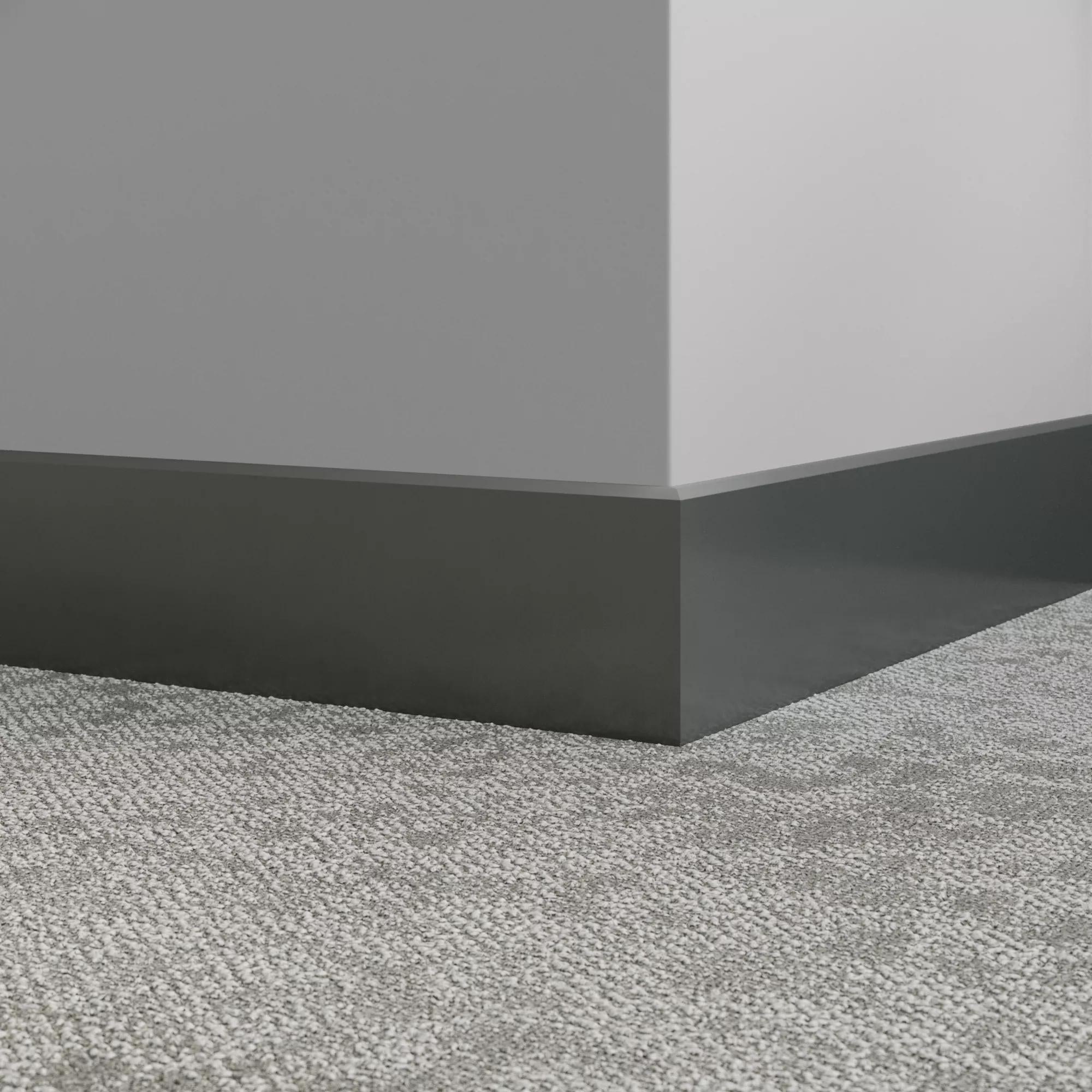 Tarkett / Johnsonite Millwork Mandalay 4-1/2" 82 Black Pearl 4.5" x 8' by 3/8" – product image showing size, style, and brand details.