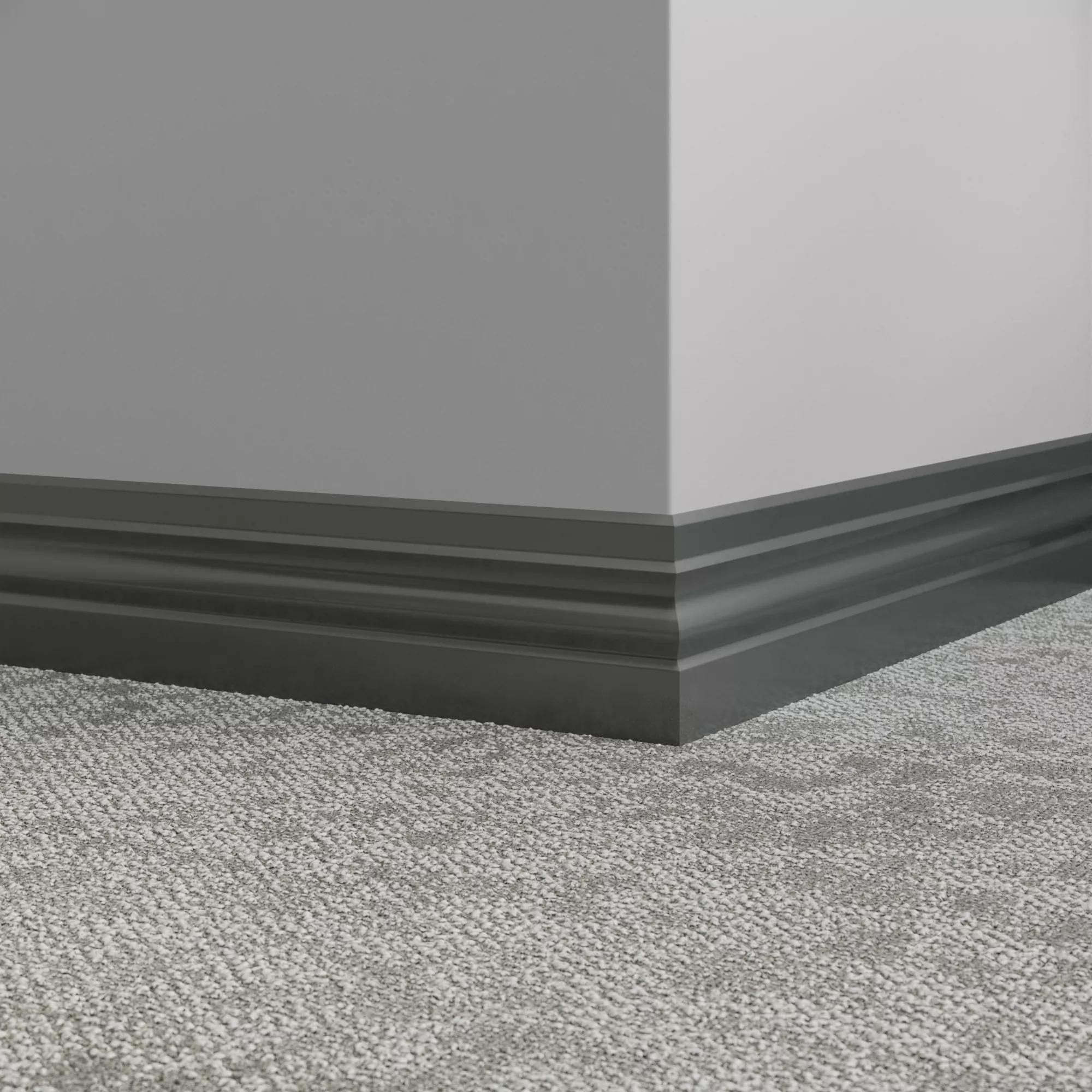 Tarkett / Johnsonite Millwork Ambassador 4" 82 Black Pearl 4" x 8' by 3/8" (48 LF/box)