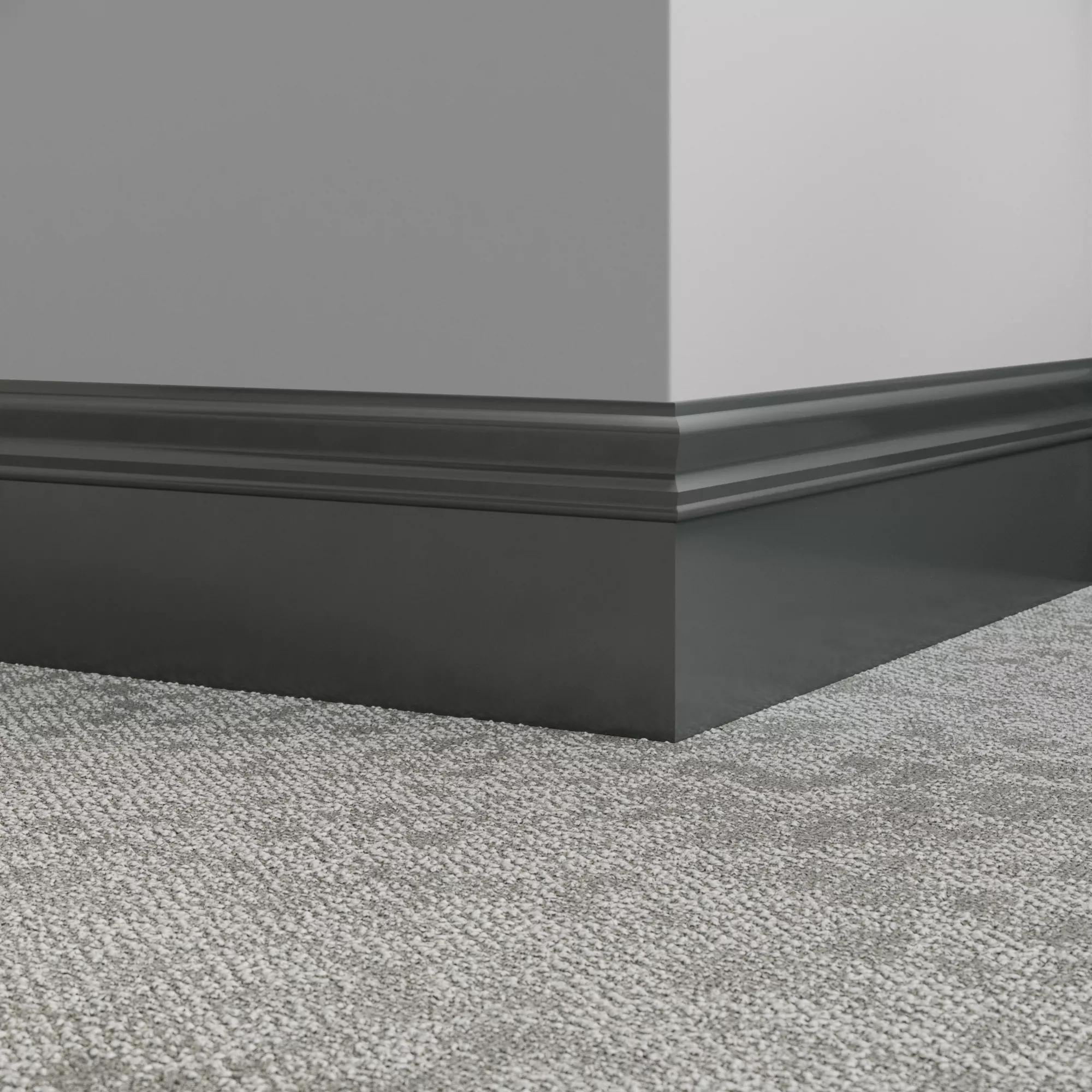 Tarkett / Johnsonite Millwork Monarch 6" 82 Black Pearl 6" x 8' by 3/16" (48 LF/box)
