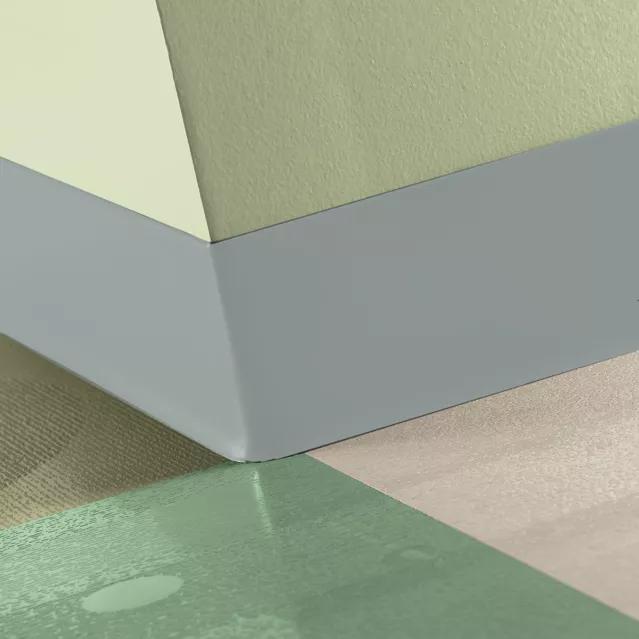 Tarkett / Johnsonite Tightlock Resilient Wall Base #69 Sterling Silver 6 3/8" x 75' Roll by 1/8" Cove (with Toe)