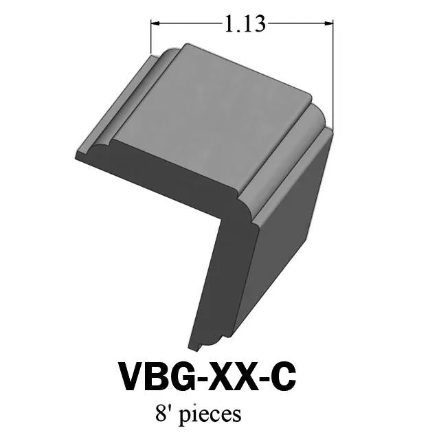 Tarkett / Johnsonite Millwork Corner Guard 1 1/4" x 8' by 1/4" 82 Black Pearl (80 LF/box)
