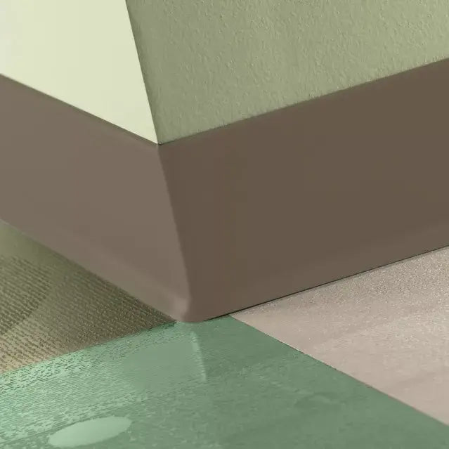 Tarkett Baseworks 2 1/2 inch Thermoset Rubber Wall Base Type TS 101 Seaweed 2.5 inch x 120' Roll by 0.125 inch Cove (with Toe)