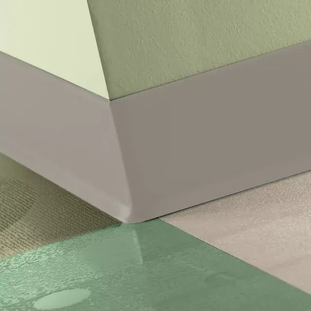 Tarkett Baseworks 2 1/2 inch Thermoset Rubber Wall Base Type TS 121 Cement 2.5 inch x 120' Roll by 0.125 inch Cove (with Toe)