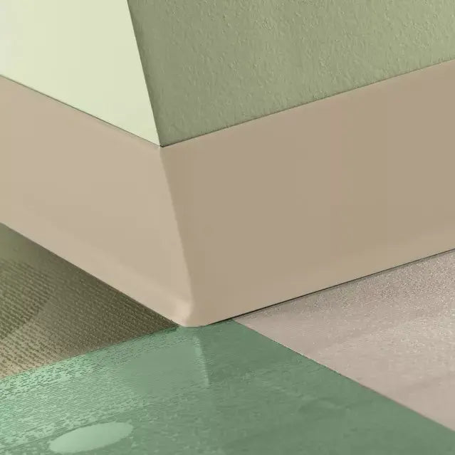 Tarkett Baseworks 2 1/2 inch Thermoset Rubber Wall Base Type TS 129 Silk 2.5 inch x 4' Pieces by 0.125 inch Cove (with Toe)