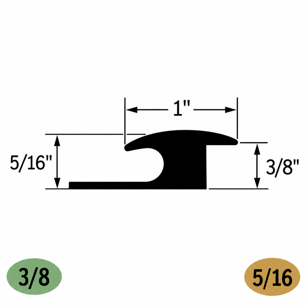 Tarkett / Johnsonite CCA-XX Adaptor 3/8" to 5/16" 120' LF/Box (10 pieces per box)