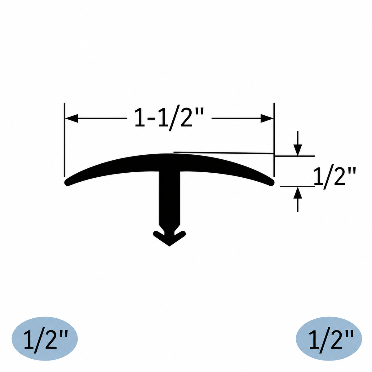 Tarkett / Johnsonite CD-XX-A T-Molding 1/2" 240' LF/Box (20 pieces per box) Track Sold Separately