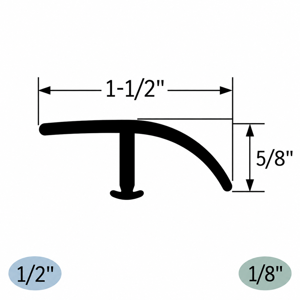 Tarkett / Johnsonite CD-XX-B T-Molding 1/2" and 1/8" 240' LF/Box (20 pieces per box) Track Sold Separately