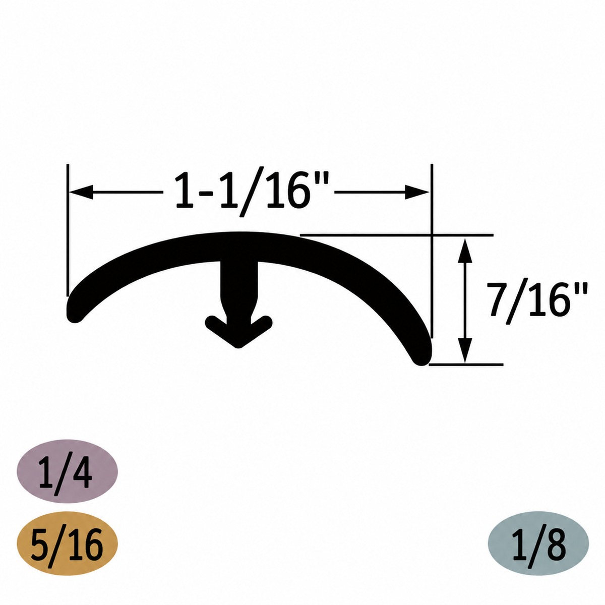 Tarkett / Johnsonite CE-XX-A T-Molding 1/4" and 5/16" to 1/8" 240' LF/Box (20 pieces per box) Track Sold Separately