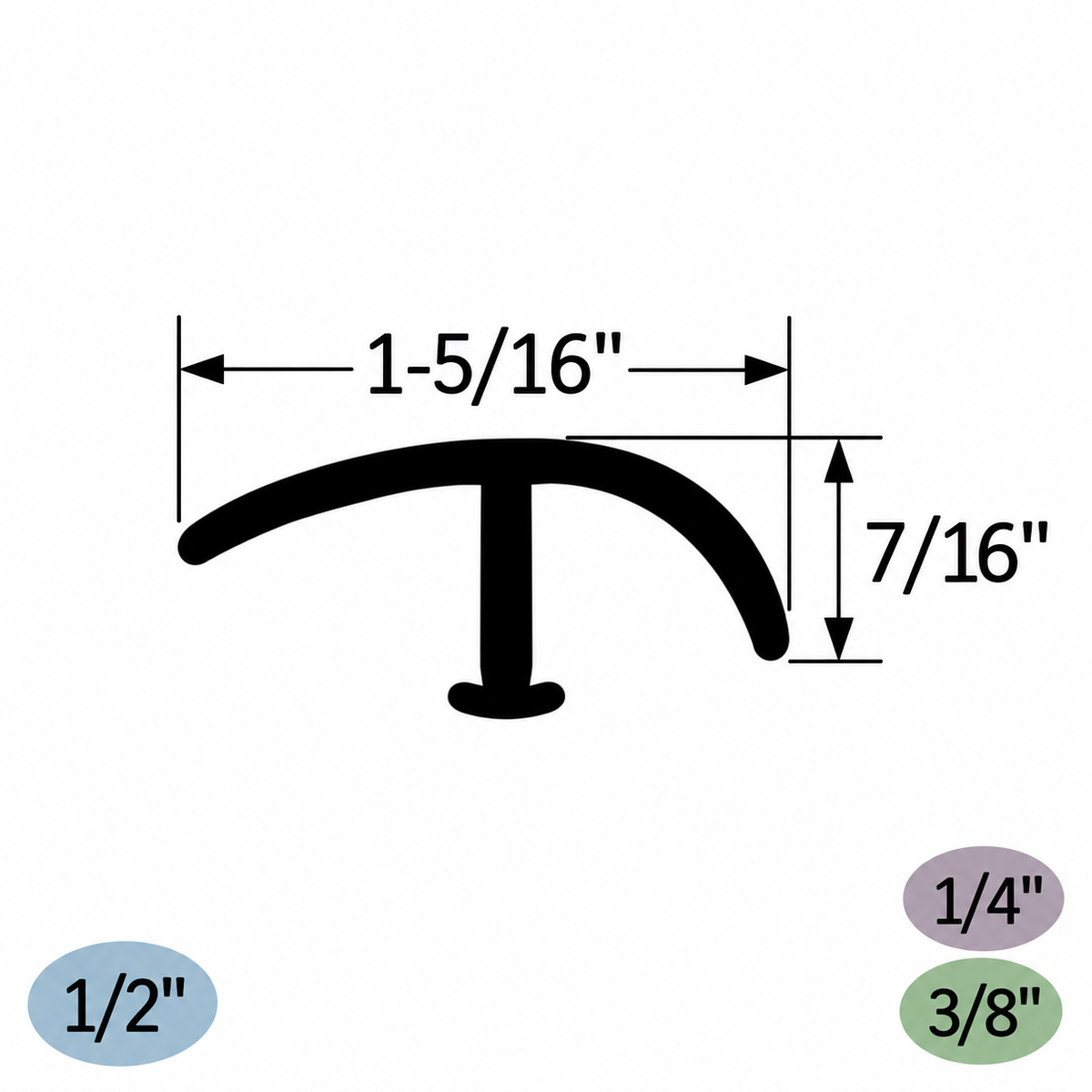 Tarkett / Johnsonite CE-XX-C T-Molding 3/8" and 1/4" to 1/2" 240' LF/Box (20 pieces per box) Track Sold Separately