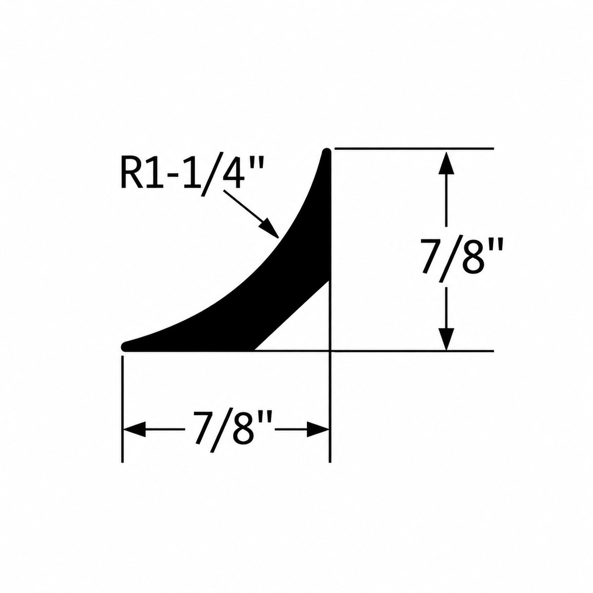 Tarkett / Johnsonite CFS-00 Cove Filler 1-3/4" Radius by 12' (144' LF/Box)