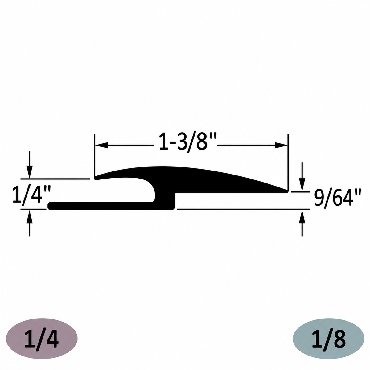 Tarkett / Johnsonite CTA-XX-A Adaptor 1/4" to 1/8" Material to Floor 240' LF/Box (20 pieces per box)