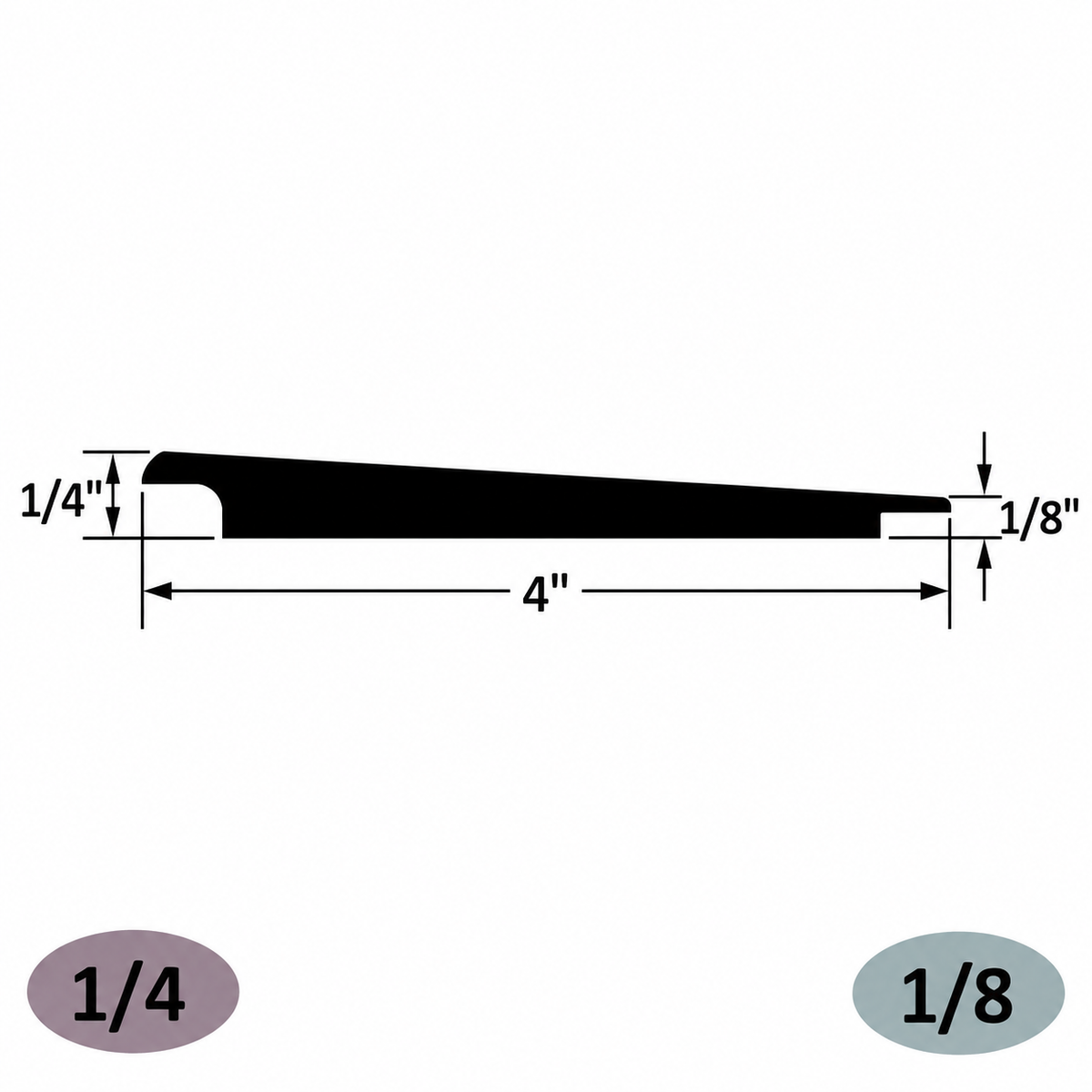 Tarkett / Johnsonite CTA-XX-HL Wheeled Traffic Transition 1/4" or 1/8" 60' LF/Box (5 pieces per box)