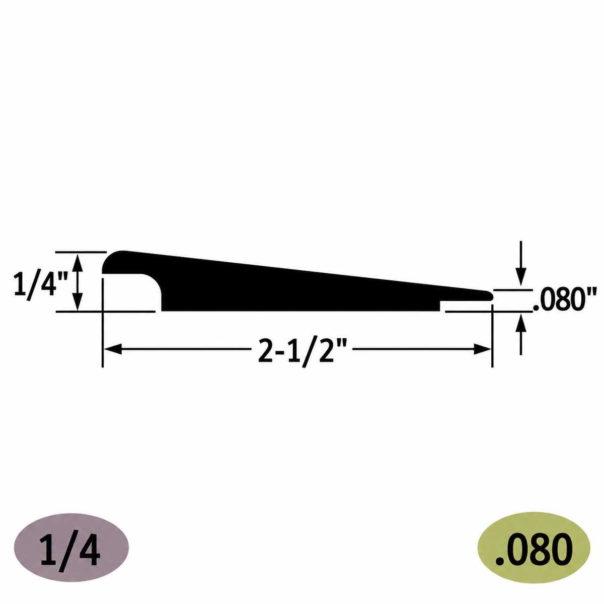 Tarkett / Johnsonite CTA-XX-HT Wheeled Traffic Transition 1/4" or .080" or 2mm 120' LF/Box (10 pieces per box)