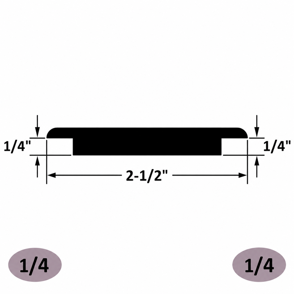 Tarkett / Johnsonite CTA-XX-M Wheeled Traffic Transition 1/4" to 1/4" 120' LF/Box (10 pieces per box)