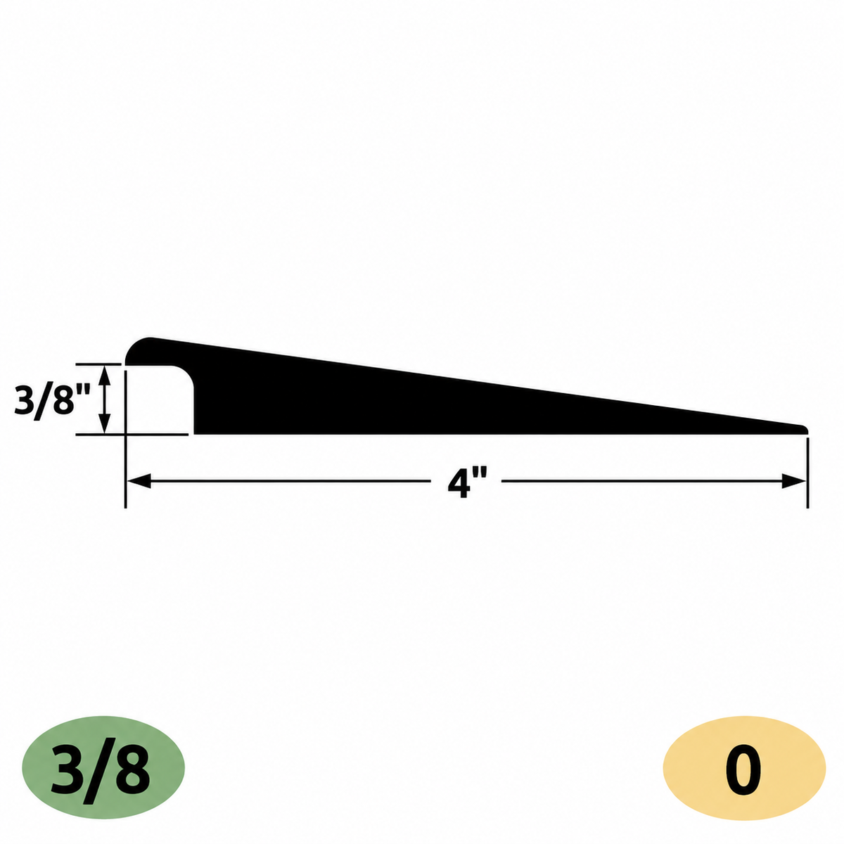 Tarkett / Johnsonite CTA-XX-PL Wheeled Traffic Transition 3/8" 72' LF/Box (6 pieces per box)