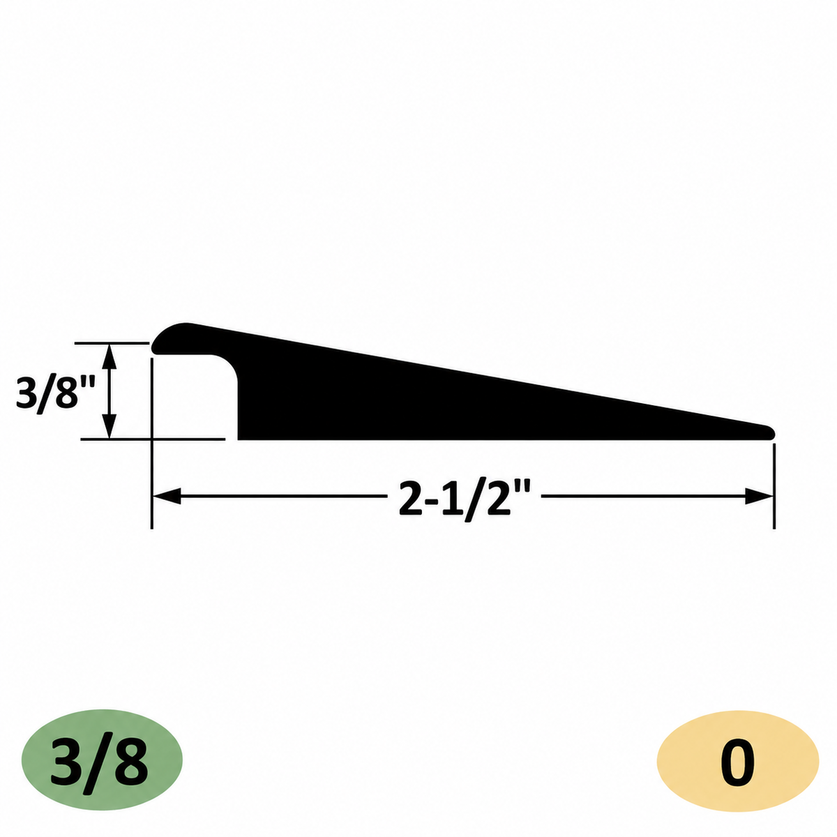 Tarkett / Johnsonite CTA-XX-P Wheeled Traffic Transition 3/8" 120' LF/Box (10 pieces per box)