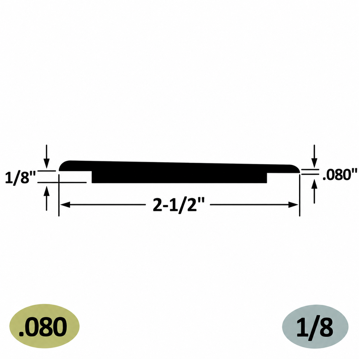 Tarkett / Johnsonite CTA-XX-X Wheeled Traffic Transition .080" to 1/8" 120' LF/Box (10 pieces per box)