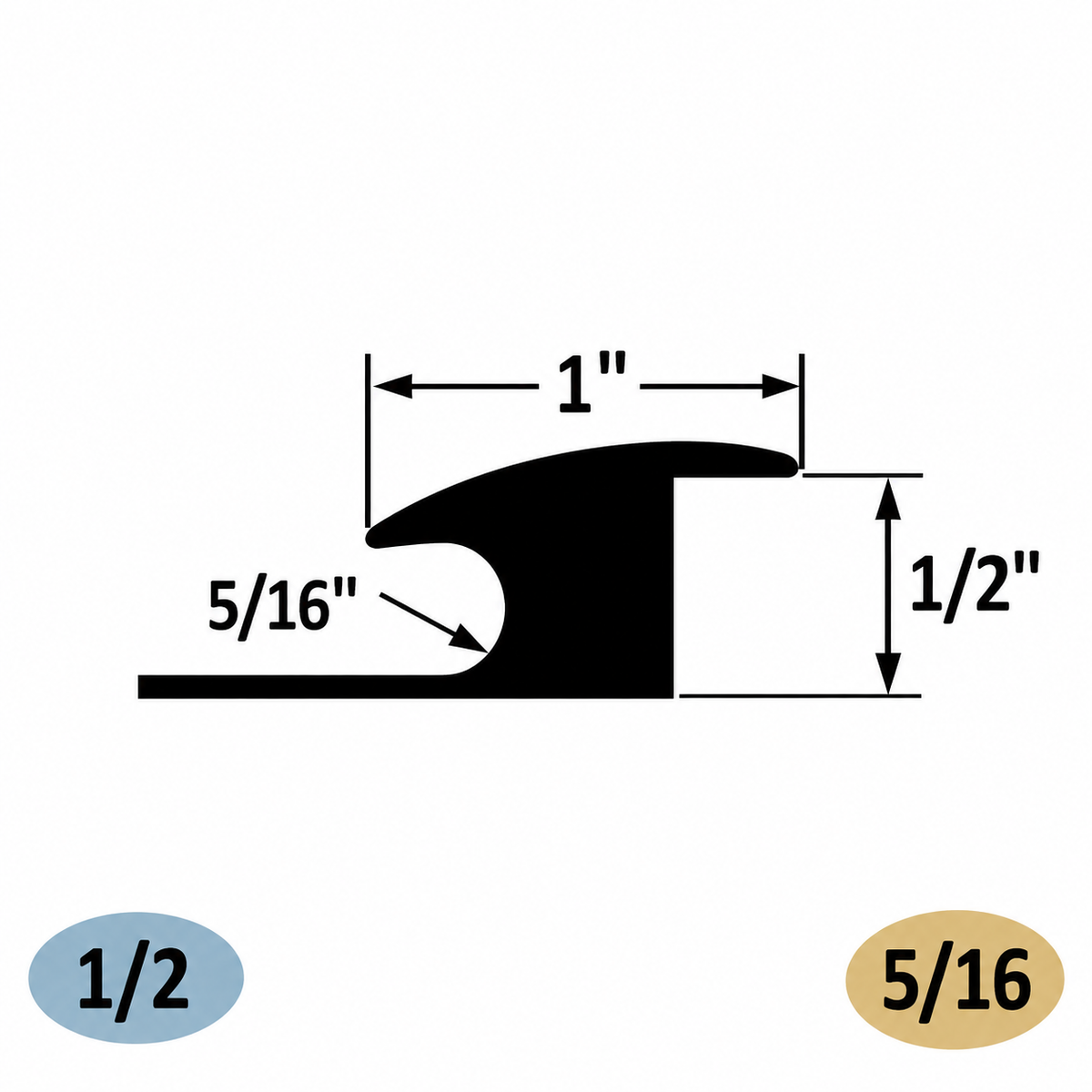 Tarkett / Johnsonite CWA-XX Adaptor 1/2" or 5/16" 120' LF/Box (10 pieces per box)