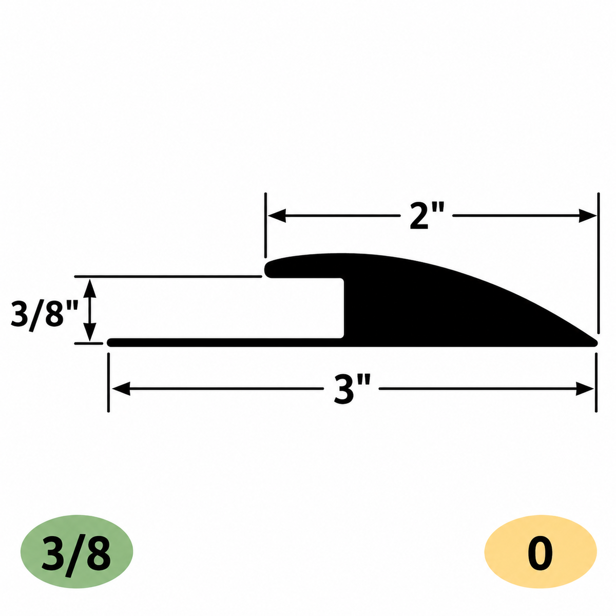 Tarkett / Johnsonite EG-XX-W Edge Guard 2" to 3" or 3/8" 120' LF/Box (10 pieces per box)