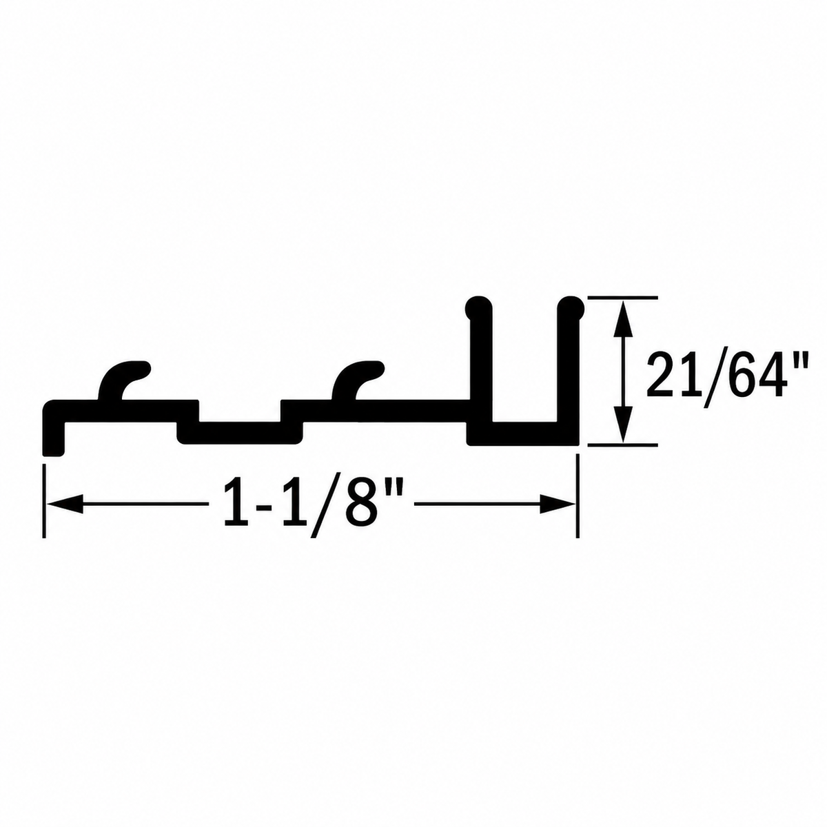 Tarkett / Johnsonite MTC-00-B Track Base Contour Pin for Stretch In 1-1/8" to 21/64" 144' LF/Box (12 pieces per box)