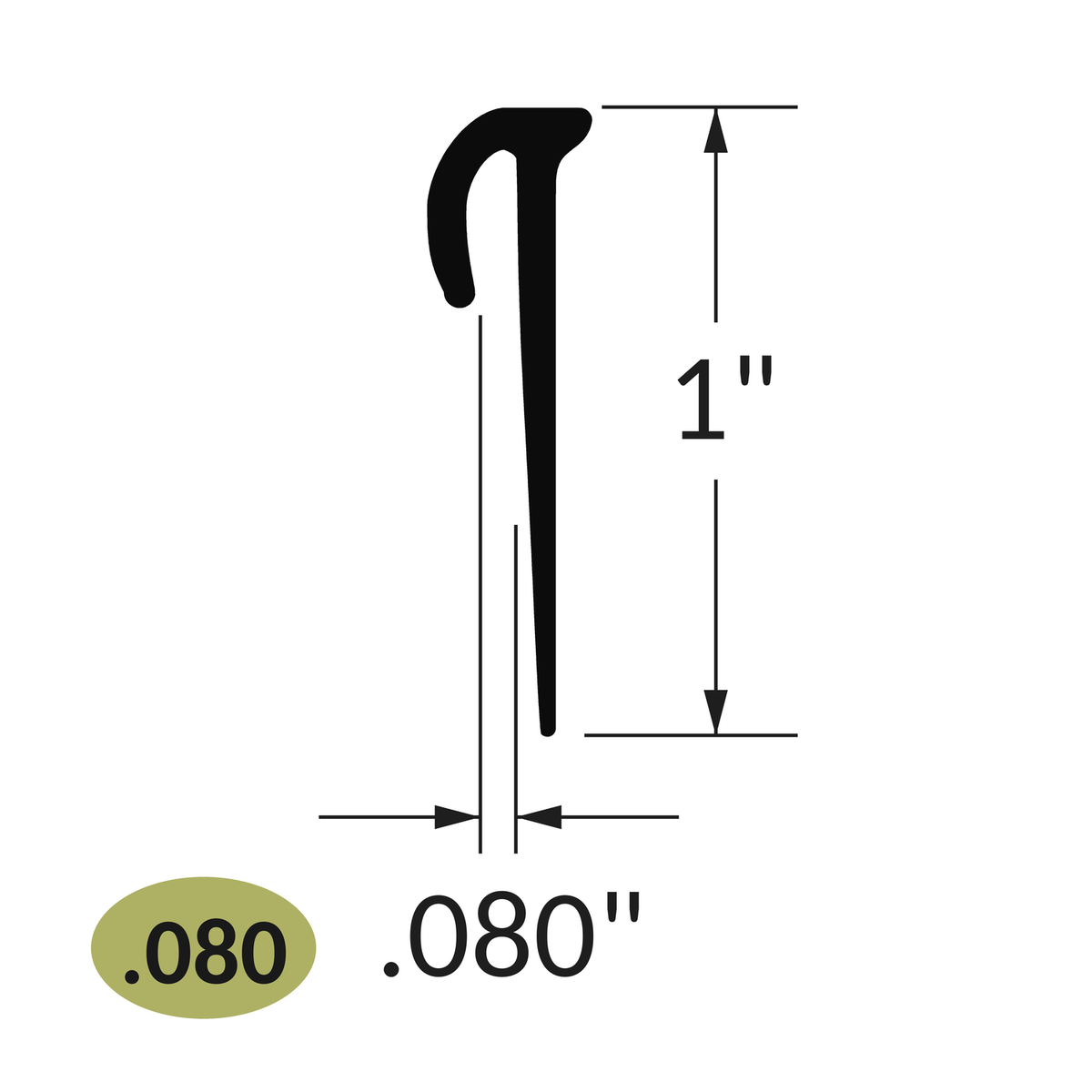 Tarkett / Johnsonite SCC-XX-D Cove Cap for .080" 300' LF/Box (25 pieces per box)