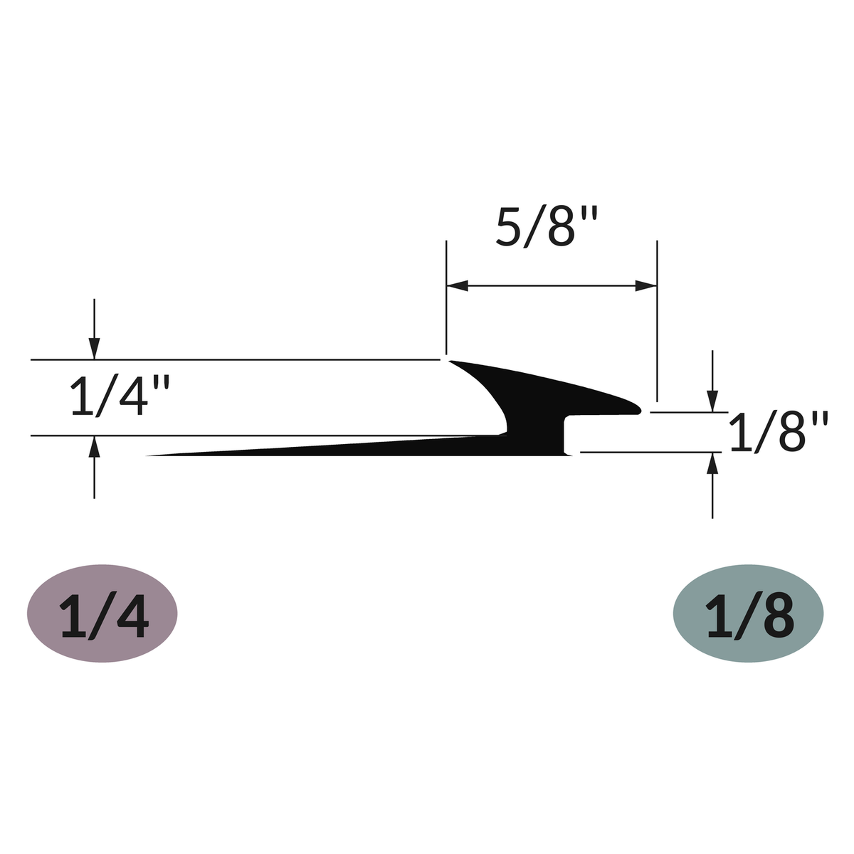 Tarkett / Johnsonite SLT-XX-A Slim Line Transition 1/4" to 1/8" 300' LF/Box (25 pieces per box) Track Sold Separately