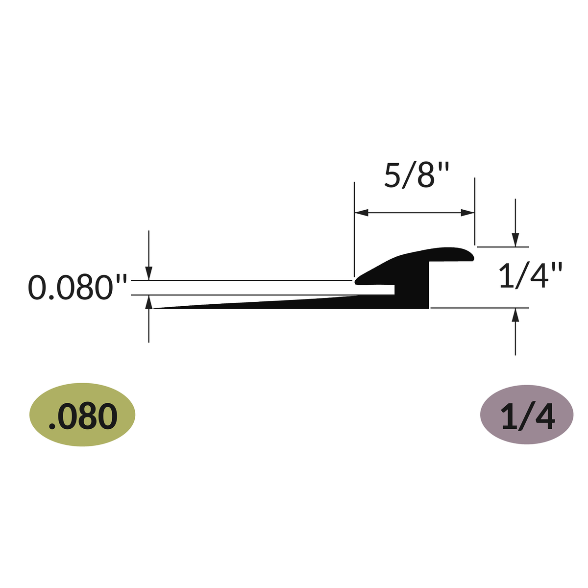 Tarkett / Johnsonite SLT-XX-C Slim Line Transition 5/8" to 1/4" 300' LF/Box (25 pieces per box) Track Sold Separately