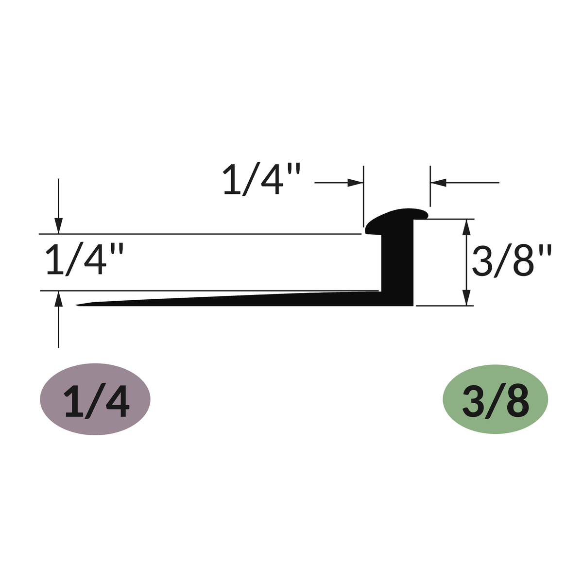 Tarkett / Johnsonite SLT-XX-F Slim Line Transition 1/4" to 3/8" 300' LF/Box (25 pieces per box) Track Sold Separately
