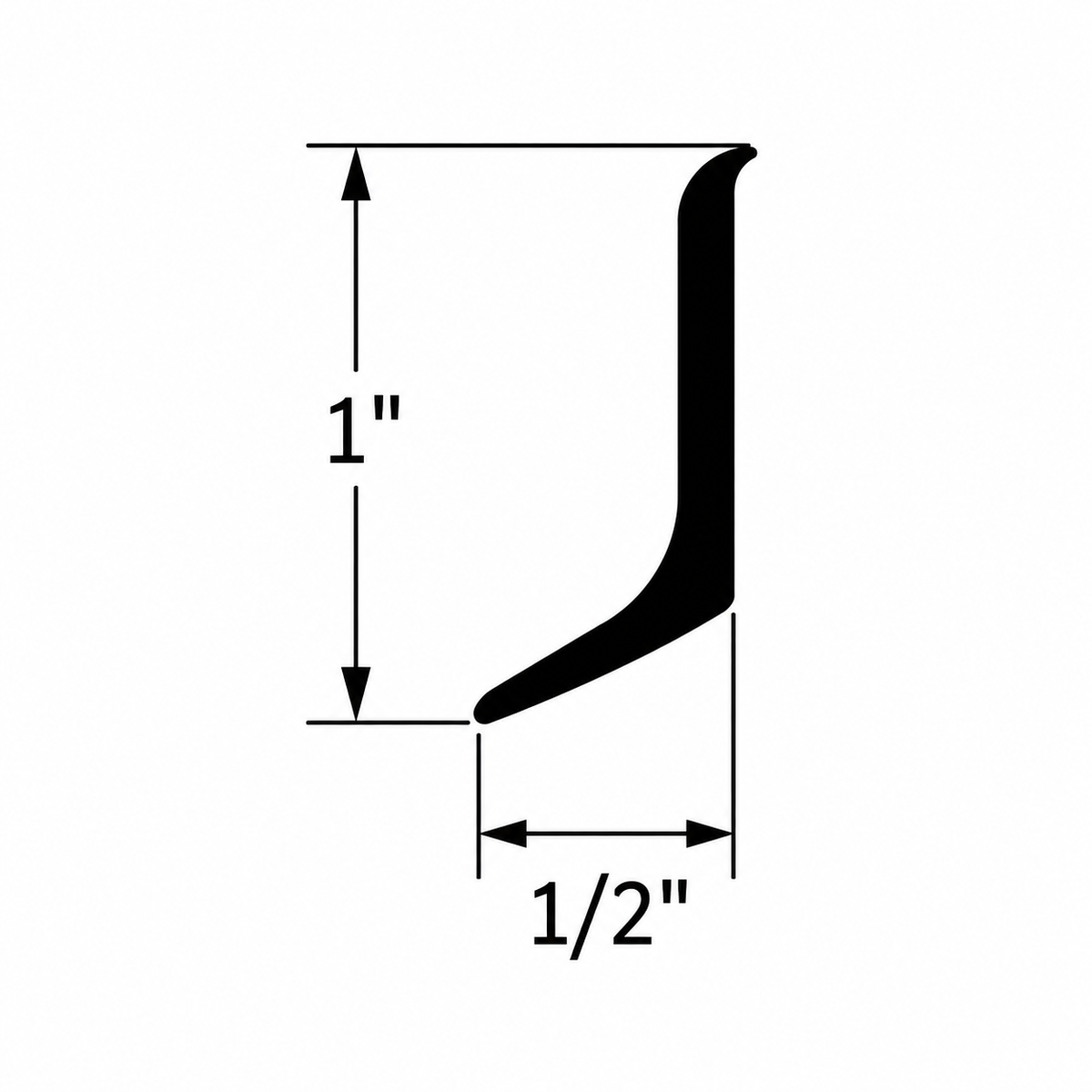 Tarkett / Johnsonite TM-50-A Tub Molding 1" to 1/2" 120' LF/Box (24 pieces per box)